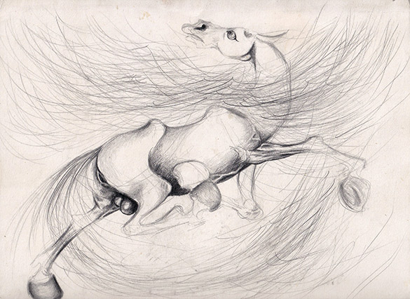 Jiguur by OTGO 1996, pencil on paper 22,2 x 30 cm