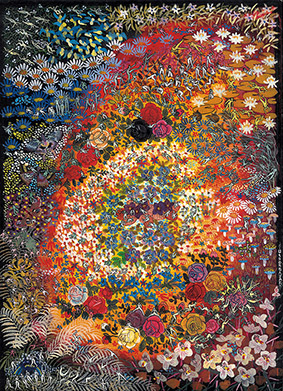 Paradise -12 by OTGO 2003, Tempera on Cotton 30 x 21 cm