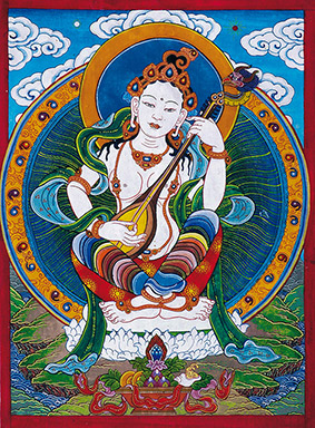 Yanjin Lkhama by Otgo 2002, Tempera on Cotton 27,5 x 20 cm