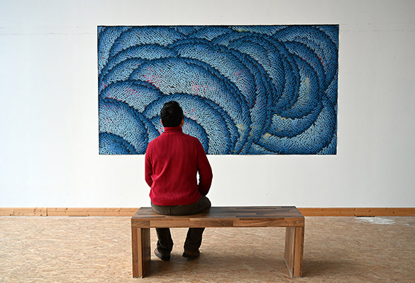 Voices of the Waves by OTGO 2020, acryl on canvas 160 x 300 cm