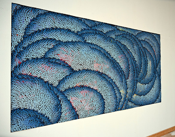 Voices of the Waves by OTGO 2020, acryl on canvas 160 x 300 cm. Studio OTGO Berlin