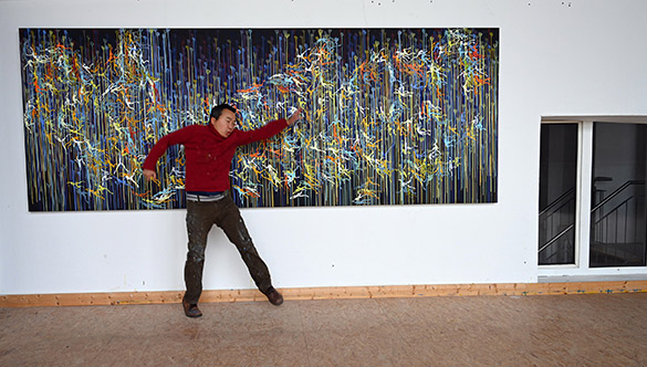 Jinguidel (ZURAG 200711) by OTGO 2018-2020, acryl on canvas 150 x 400 cm