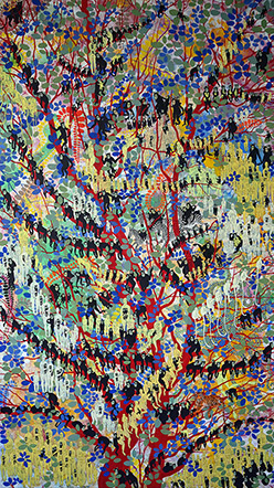 The World Beyond -9 by OTGO 2021-2022, acryl on canvas, 175 x 100 cm