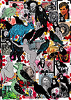 Cabinet of Curiosities Memento Mori: 24 pictures with about 430 stamps by OtGO 2021, consists of 24 equal-sized single paintings, ink and acryl on original Stamps, each measuring 210 by 148 mm (A5)
