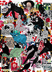 Cabinet of Curiosities Memento Mori: 24 pictures with about 430 stamps by OtGO 2021, consists of 24 equal-sized single paintings, ink and acryl on original Stamps, each measuring 210 by 148 mm (A5)