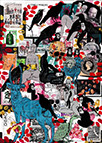 Cabinet of Curiosities Memento Mori: 24 pictures with about 430 stamps by OtGO 2021, consists of 24 equal-sized single paintings, ink and acryl on original Stamps, each measuring 210 by 148 mm (A5)