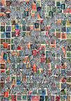 Cabinet of Curiosities Zebras 26/30: 30 pictures with stamps by OtGO 2024–2025, consists of 30 equal-sized single paintings, ink and acryl on original Stamps, each measuring 420 by 297 mm (A3)