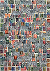 Cabinet of Curiosities Zebras 28/30: 30 pictures with stamps by OtGO 2024–2025, consists of 30 equal-sized single paintings, ink and acryl on original Stamps, each measuring 420 by 297 mm (A3)