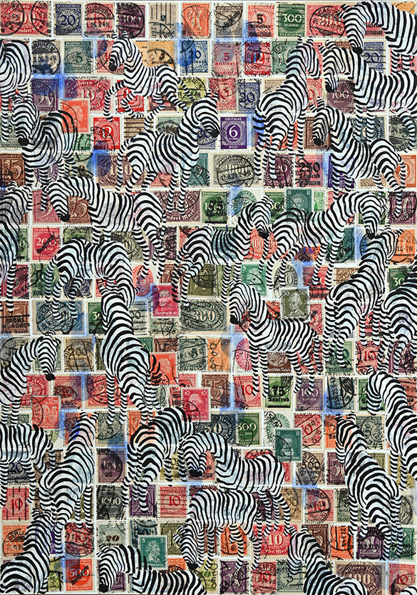 Cabinet of Curiosities Zebras 2/30: 30 pictures with stamps by
