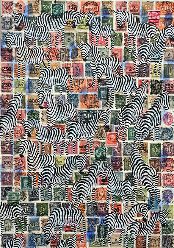 Cabinet of Curiosities Zebras 10/30: 30 pictures with stamps by