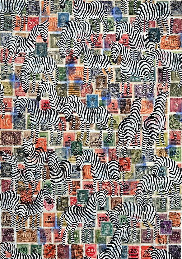 Cabinet of Curiosities Zebras 13/30: 30 pictures with stamps by