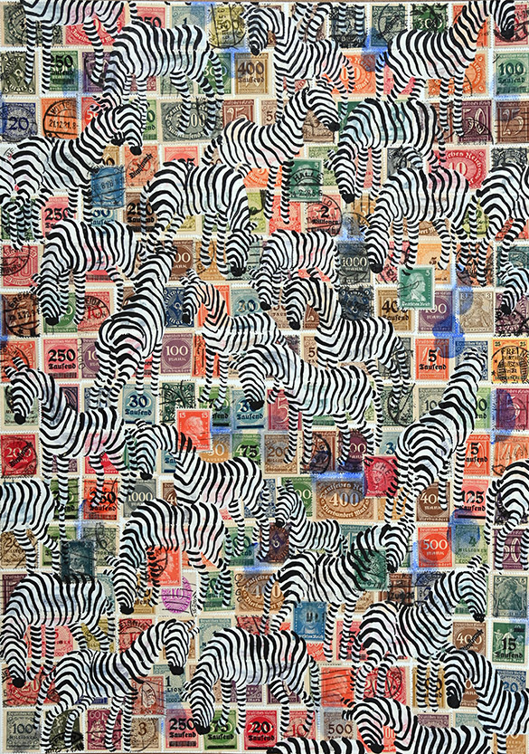 Cabinet of Curiosities Zebras 14/30: 30 pictures with stamps by