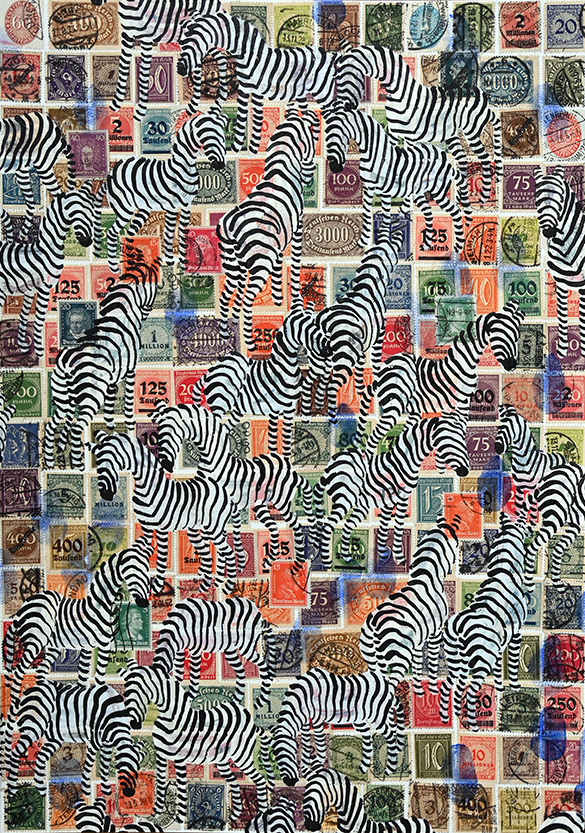 Cabinet of Curiosities Zebras 16/30: 30 pictures with stamps by