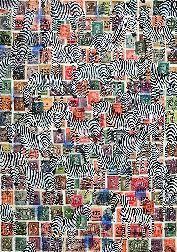 Cabinet of Curiosities Zebras 19/30: 30 pictures with stamps by