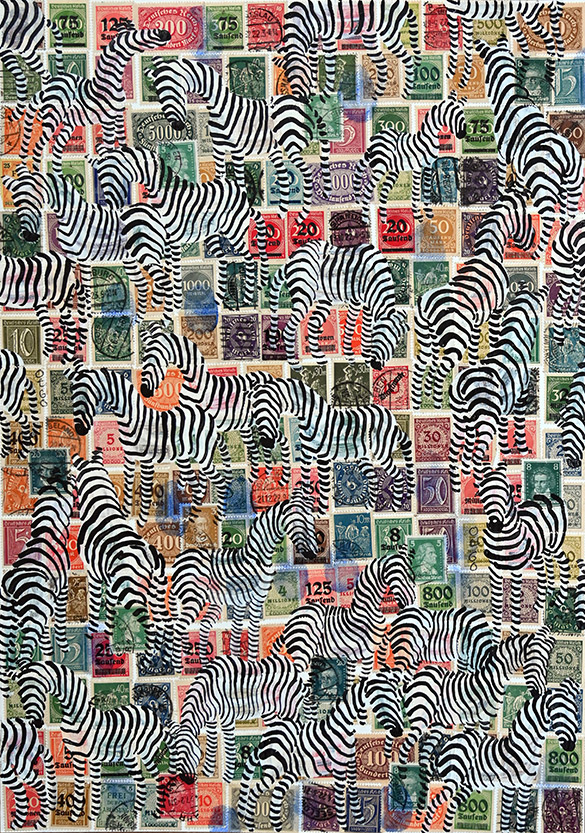 Cabinet of Curiosities Zebras 24/30: 30 pictures with stamps by