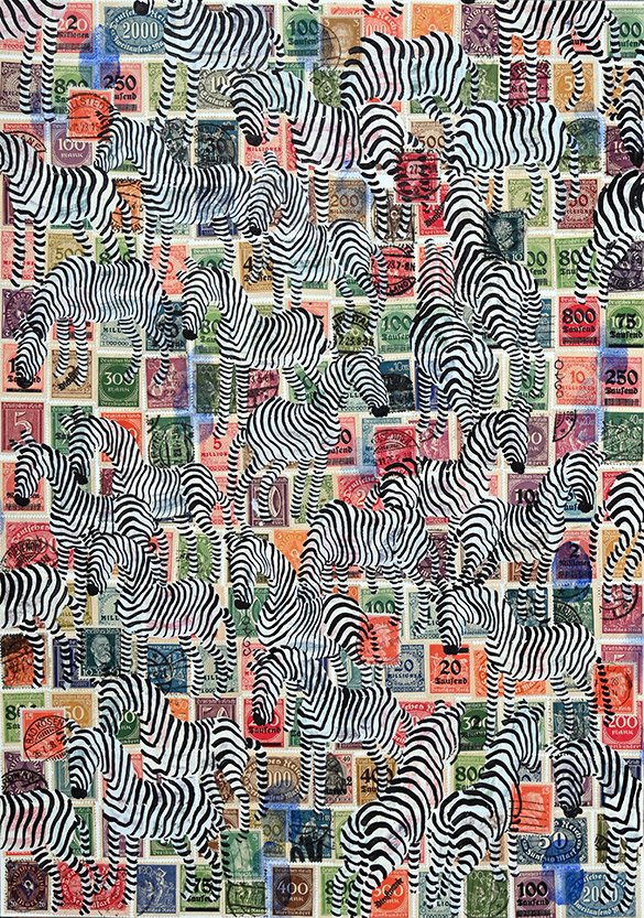 Cabinet of Curiosities Zebras 27/30: 30 pictures with stamps by