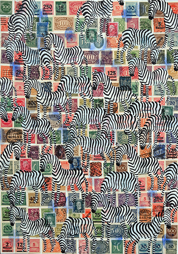 Cabinet of Curiosities Zebras 29/30: 30 pictures with stamps by
