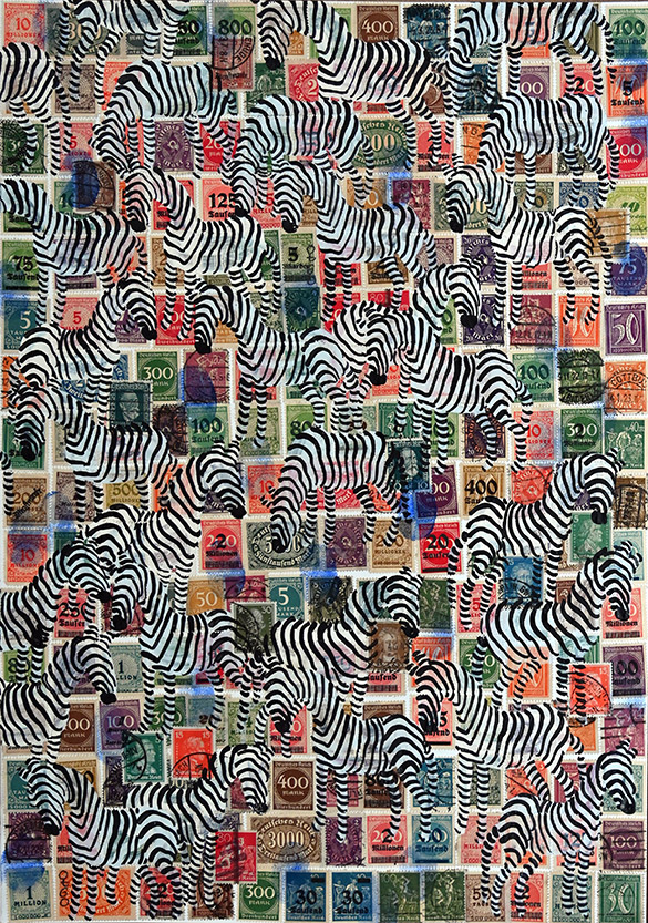 Cabinet of Curiosities Zebras 30/30: 30 pictures with stamps by