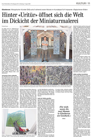 Urner Wochenblatt | 147. Jahrgang | Nr. 61 | Samstag, 5. August 2023