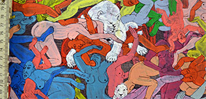 "HUN" painting by OTGO 217 x 660 cm, acryl on canvas, 2010 - 2012 OTGO in Berlin